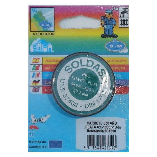 Estaño Sold Plata 100gr 6% S&m