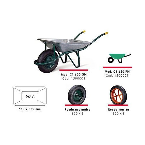 Camara Rueda Neumatica Carret.obra 350x85mm 1500907 Theca