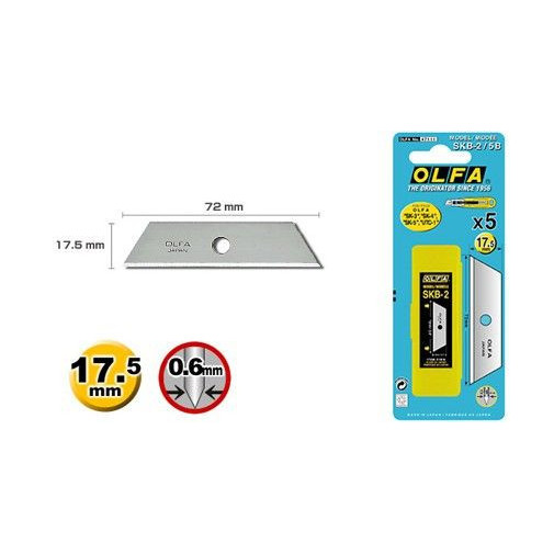 Cuchilla Cutter Para Skb2-5b 72x17,5x0,60mm Trapezoidal Olfa