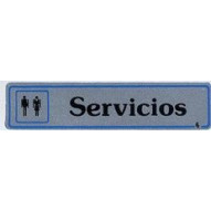 Placa Señal Adh 175x040mm Servicios Alu Pla Superl.