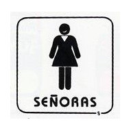 Placa Señal Adh 110x110mm Señoras Pict. Poliest Bl Superl.