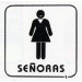 PLACA SEÑALIZACION SUPER-LETRA SL AUTOADHESIVA SEÑORAS PICTOGRAMA POLIESTIRENO BLANCO 110X110MM P5
