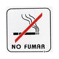 Placa Señal Adh 110x110mm No Fumar Pict. Poliest Bl Superl.