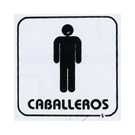 Placa Señal Adh 110x110mm Caballeros Pict. Poliest Bl Superl