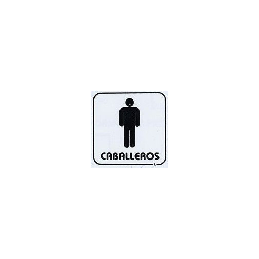 Placa Señal Adh 110x110mm Caballeros Pict. Poliest Bl Superl