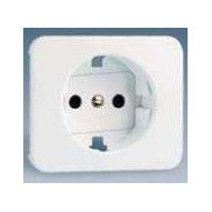 Tapa Enchufe Con Toma Tierra Schuko Blanco Nieve 75041-60 Un