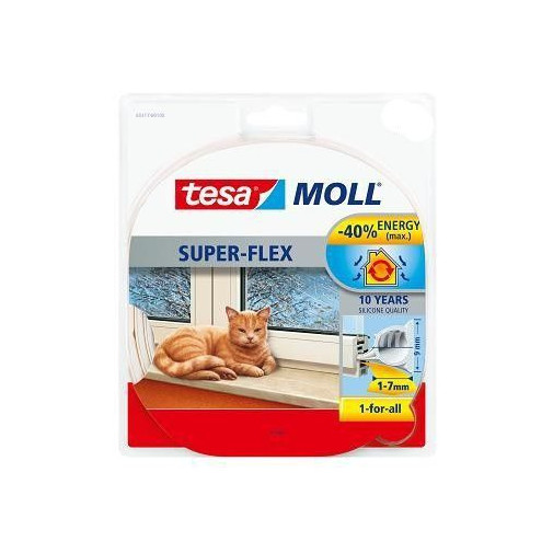 Burlete Pta/vent.  9mmx06mt Adh Labio Silic Bl Tesa Moll Tes