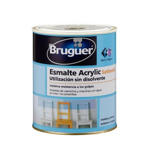 Esmalte Acrilico Satinado Blanco Permane 750ml Bruguer 1502