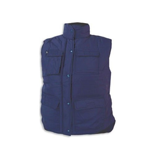 Chaleco Trabajo Xl Acolchado Polie Mltibol Az/mar Velilla