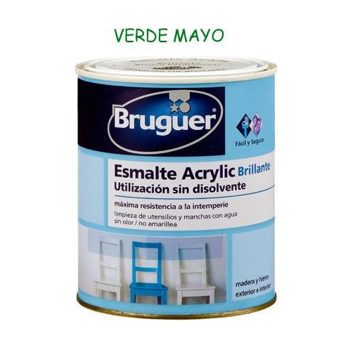 Esmalte Acrilico Brillante Verde Mayo 250 Ml Bruguer