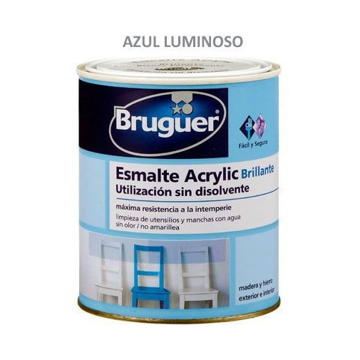 Esmalte Acrilico Brillante Azul Luminoso 250ml Bruguer