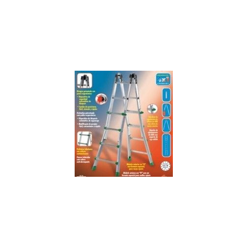 Escalera Ind.mult Tijera 3,77mt 8+8 Telesc Alu Cody