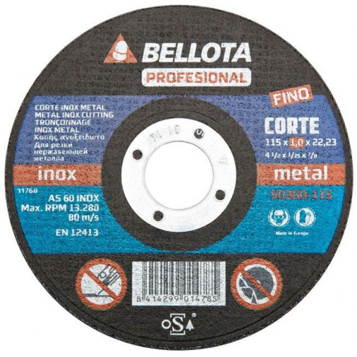 Disco Corte Inoxidable Bellota 125x1x22 50300-125