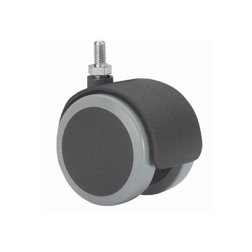 Rueda Gir.dble 050mm 1-0644 Espiga 08x15mm 050kg Pu N/g Dk A