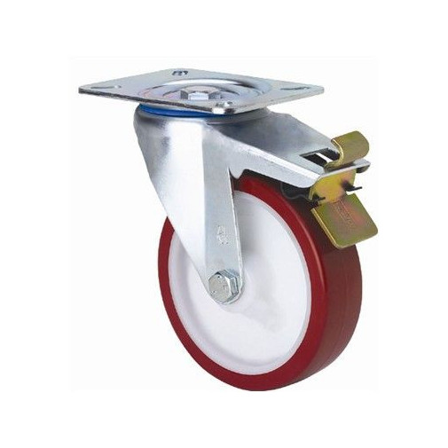 Rueda Gir C/f 125mm 2-2369 Pl.106x086 200kg.liso Pu B/r Zv P