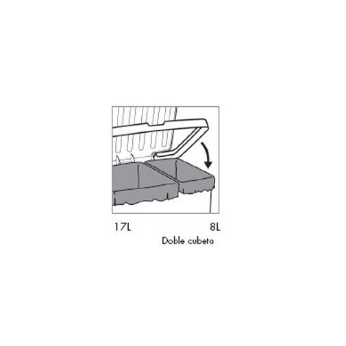 Cubo Reciclaje 17 L. +  8l.  Negro Ta-tay 5