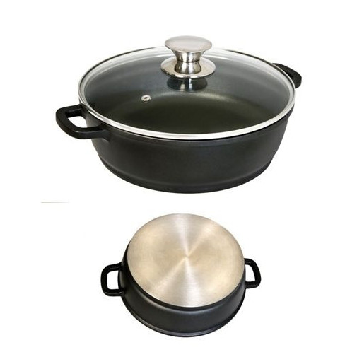 Cacerola Baja 30cm C/tapa Al/fu Ecostone Cookware