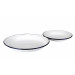 Ibili Plato Llano ESMALTADO 28 CMS, Stainless Steel, Blanco y Azul, 28 x 28 x 2.5 cm