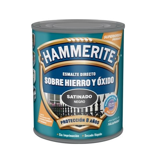 Esmalte Antioxidante Hammerite Satinado Negro 2,5l