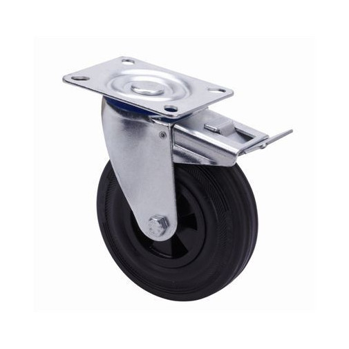 Rueda Gir C/f 125mm Tw0265 Pl. 110kg Goma Ne Alex