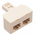 9037R35 - Adaptador de teléfono 1 macho / 2 hembras Axil