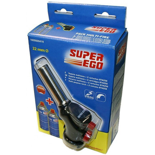 Soplete A Gas Cartucho Piezo Cap 2c 22mm Multifire Super Ego