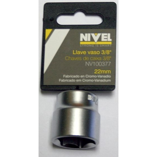 Llave Vaso Hexag. 3/8"-22mm C.v. Nivel