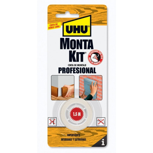 Cinta Adh 19mmx  1,5mt D/cara Tra Montakit Uhu