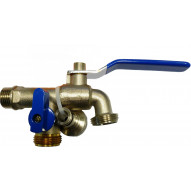 Grifo Jard 2 Mangueras 1/2""-3/4" Lat/cr S&m