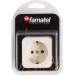 FAMATEL – Enchufe empotrar | Toma de corriente con TTL | 55 x 55 mm | Portacontactos en porcelana | 16A | 250V