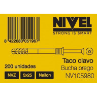Taco Clavo 5x25 Nyl Nvz Nivel 200 Pz