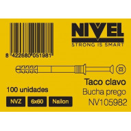 Taco Clavo 6x60 Nyl Nvz Nivel 100 Pz