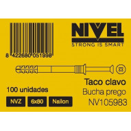 Taco Clavo 6x80 Nyl Nvz Nivel 100 Pz