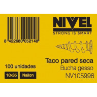 Taco 10x35 Nyl Pared Seca Nivel 100 Pz