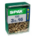 CAJA 100 uds. TORNILLO MADERA SPAX CAB. PLANA YELLOX 2,5x10mm SPAX