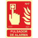 Normaluz RD00111 RD00111-Señal Luminiscente Homologada Pulsador de Alarma Clase B PVC 0,7mm 21x30cm, Rojo