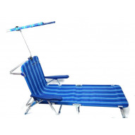 Tumbona Pisc. 190x58x30cm Pleg Natuur Alum/text Az 7 Posic.