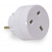 Famatel EM09072 Adaptador Europa-UK | Schuko TT | Lateral | 16A-250V, Blanco, Pequeño