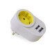 Adaptador Elec 16a-250v 1 Toma+2 Usb 2.1 Bl/pist Famat