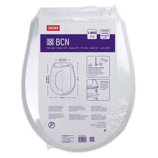 Tapa Wc Inodoro 43x35cm "victoria" Pp Bl Bcn Tatay