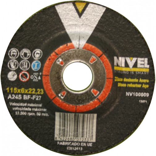 Disco Desbaste Metal 115x6x22 Mm Nivel