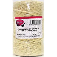 Cuerda Torcida 04mm Sisal Nat 3 Cabos Vivahogar 700 Gr