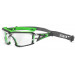 PEGASO 103.03 - Gafas proteccion gama ANTI-IMPACT modelo BLACK WHITE Lente PC Inc. Antivaho Banda elástica, verde y negro, L