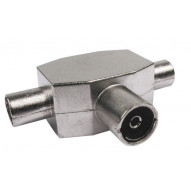 Distribuidor Antena Coaxial 1 Hembra 2 Machos Blindado Tri M