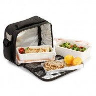 Bolsa Porta Alimentos 2 Hermeticos Lunch Bag Neg/gr Polie Va 2