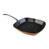 Grill Coc Plancha 28x28cm Liso C/m Profesional Cobre Alum.fo