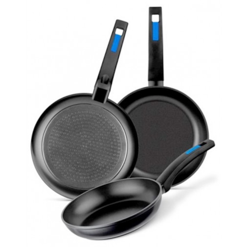 Sarten Coc 18-22-26cm Ant.teflon Insert Alu.forj Monix 3 Pz