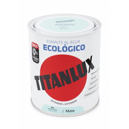 Esmalte Acril Mate 750 Ml Ver/min Al Agua Ecologico Titanlux