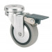 Rueda para Mueble Auxiliar Giratoria con Freno, RUEDAS ALEX, B PGI, Fijación de Agujero, Aro de Goma, Ø 50 mm