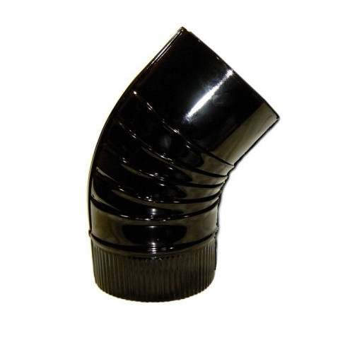 Codo Tubo Estufa 45§ Espesor 0.5mm Theca 150 Mm Negro 750042